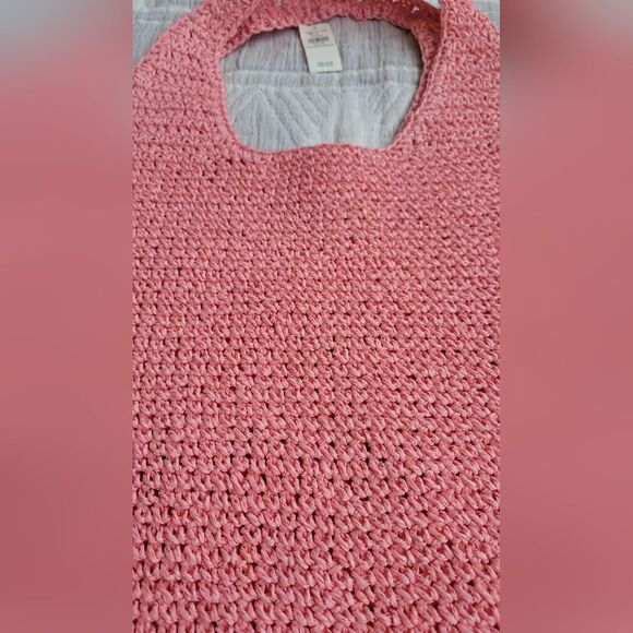 Aerie Pink Knit Tote Bag Nwt - Picture 2 of 3